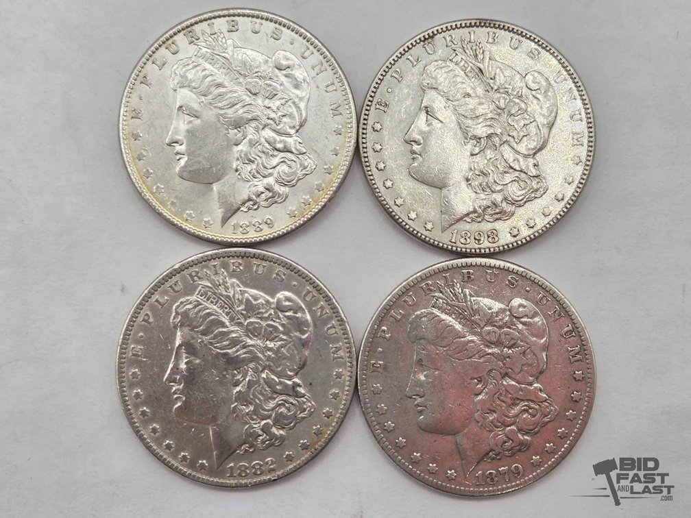 (4) 1879-1898 Morgan Silver Dollars
