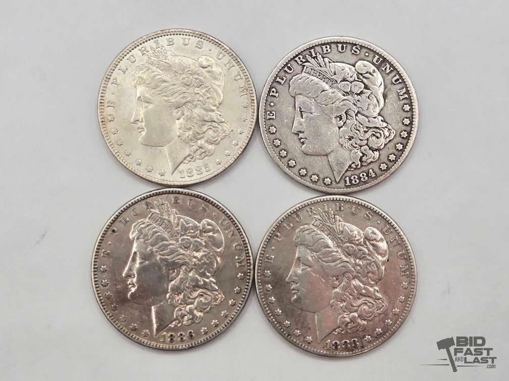 (4) 1883-1886 Morgan Silver Dollars