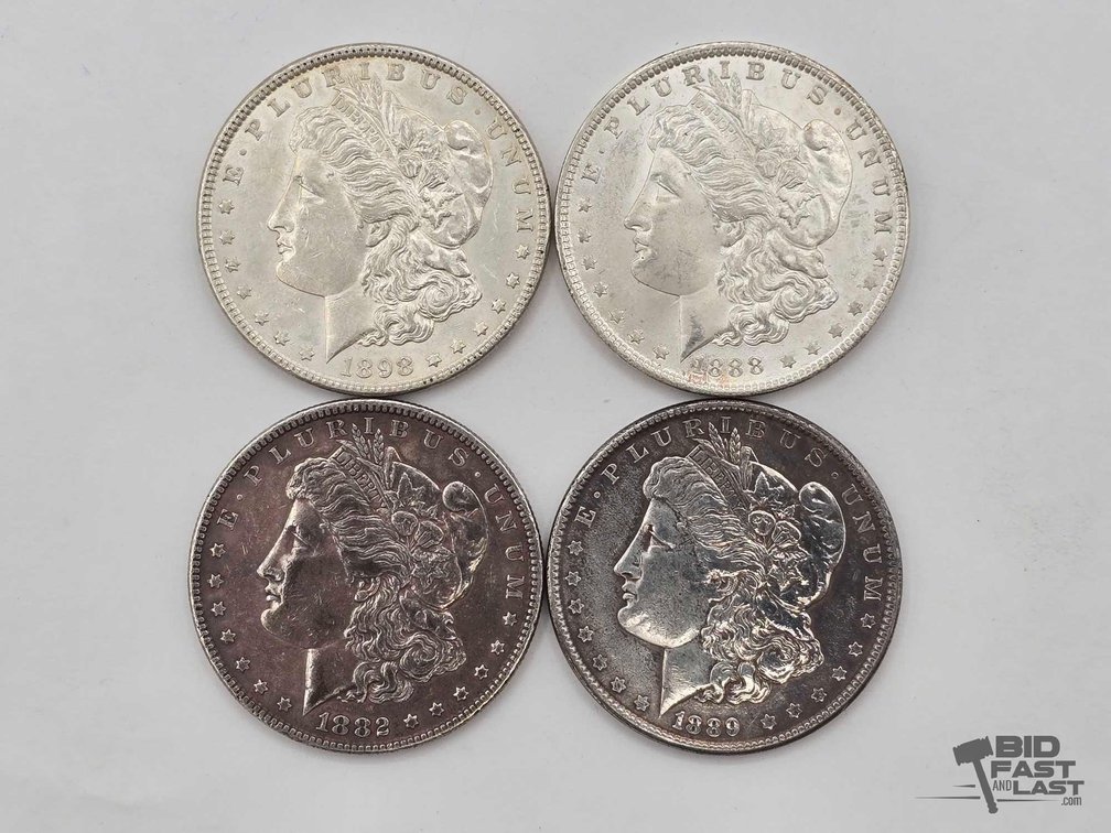 (4) 1882-1898 Morgan Silver Dollars