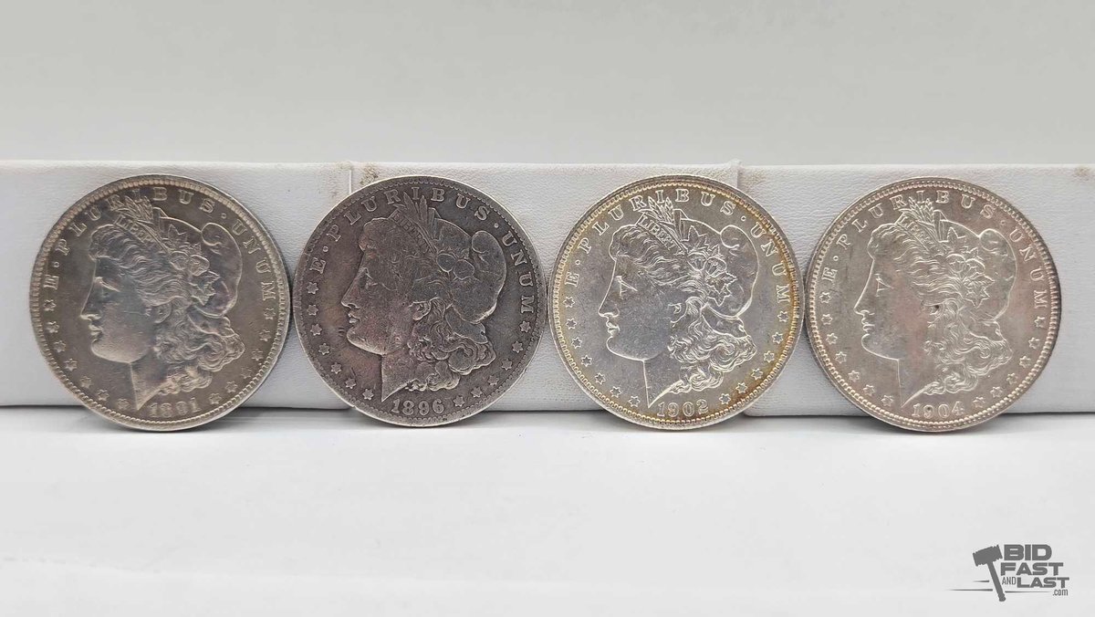 (4) 1891-1904 Morgan Silver Dollars