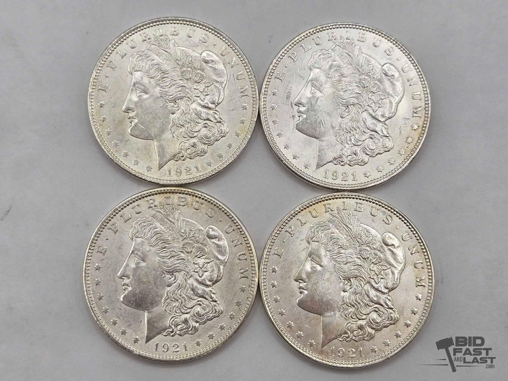 (4) 1921 Morgan Silver Dollars