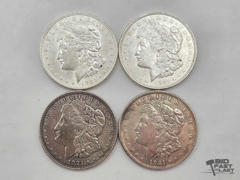 (4) 1921 Morgan Silver Dollars