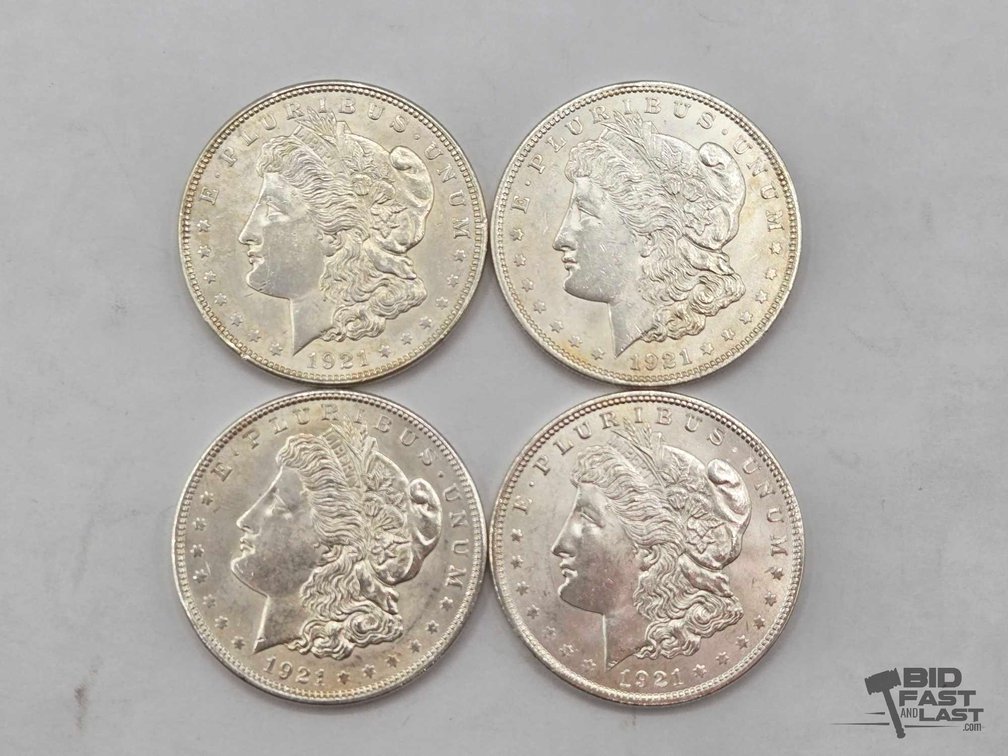 (4) 1921 Morgan Silver Dollars