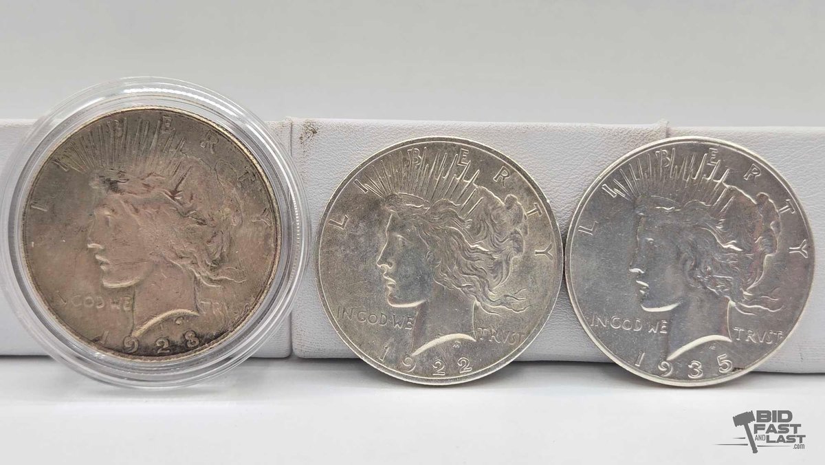 (3) 1922-1935 Silver Peace Dollars