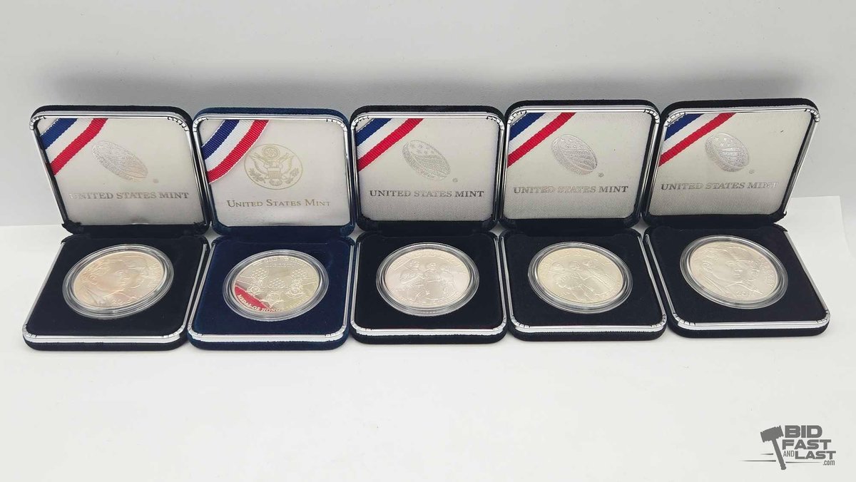(5) Commemorative Silver Dollars 90% Silver