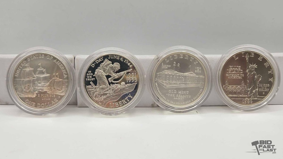 (4) Commemorative Silver Dollars