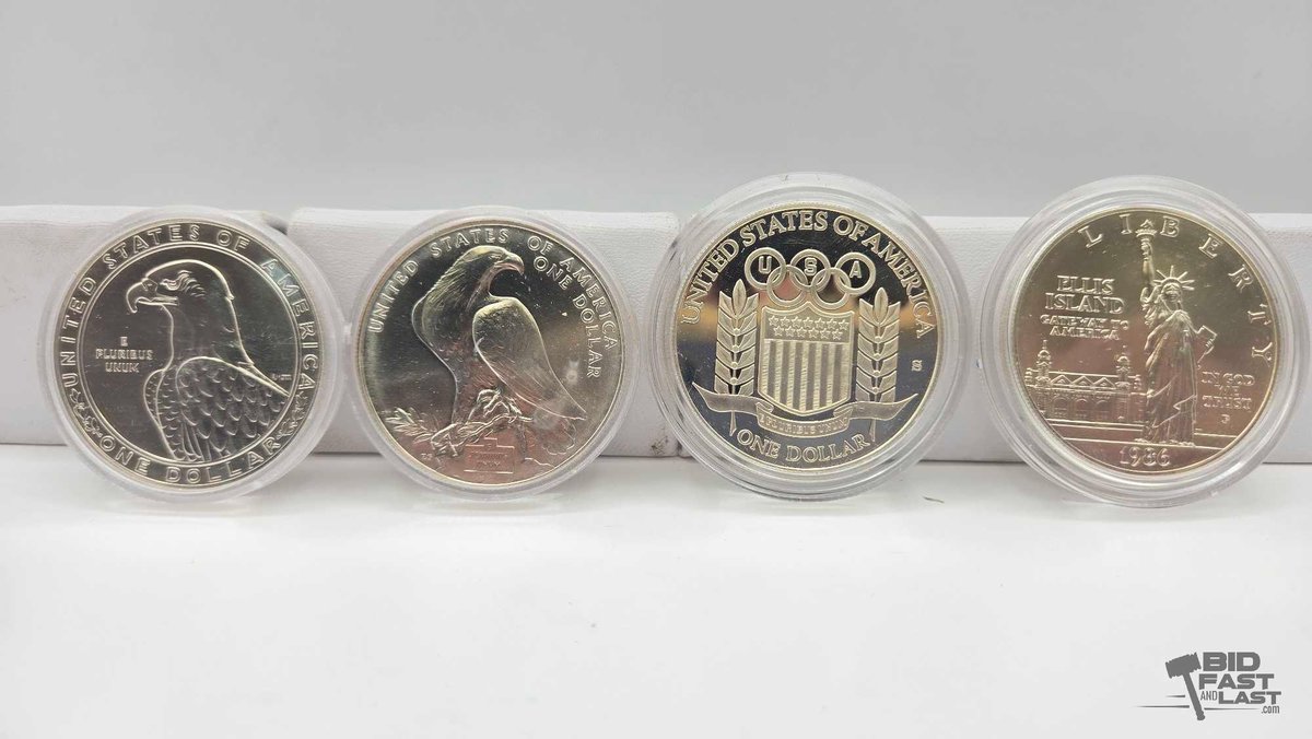 (4) Commemorative Silver Dollars