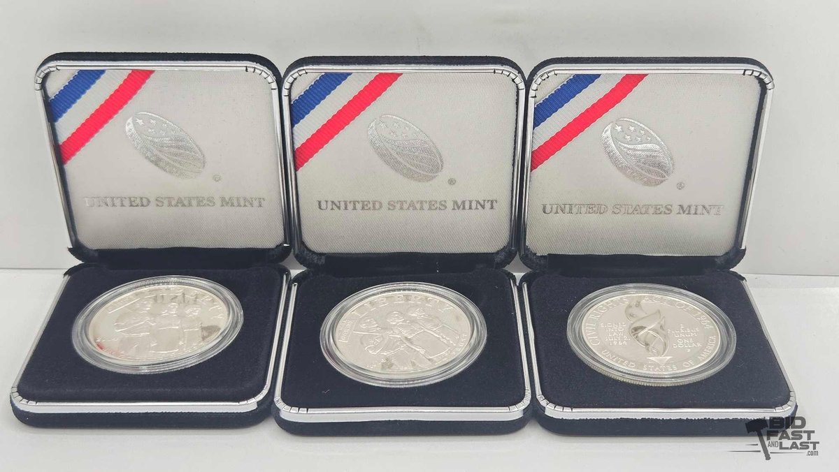 (3) 2014 Civil Rights Act of 1964 Silver Dollars