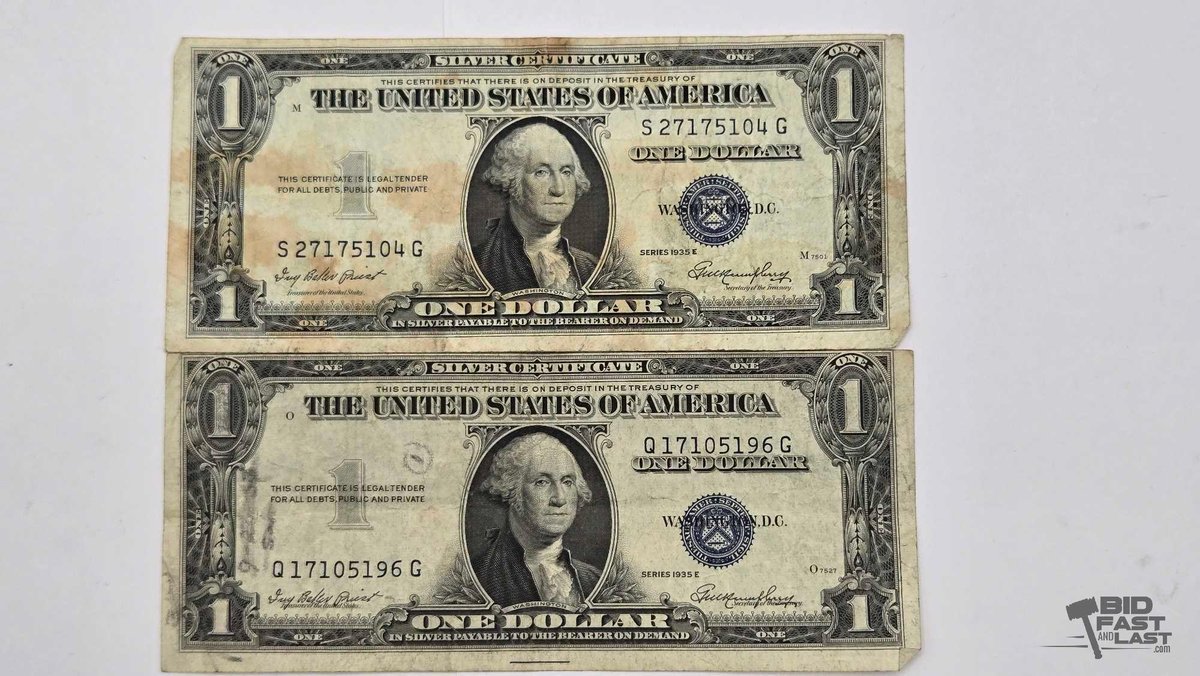(2) 1935 $1 Silver Certificates