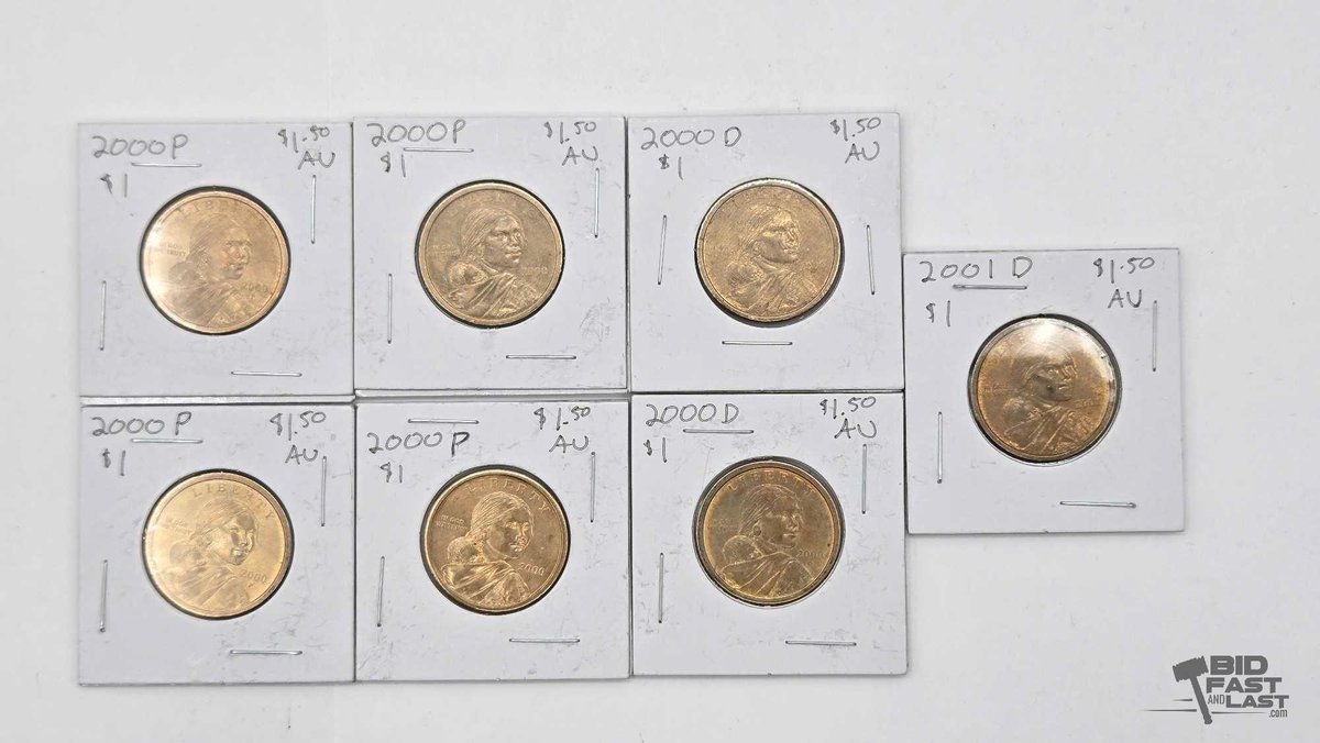 (7) 2000-2001 Sacagawea Dollars