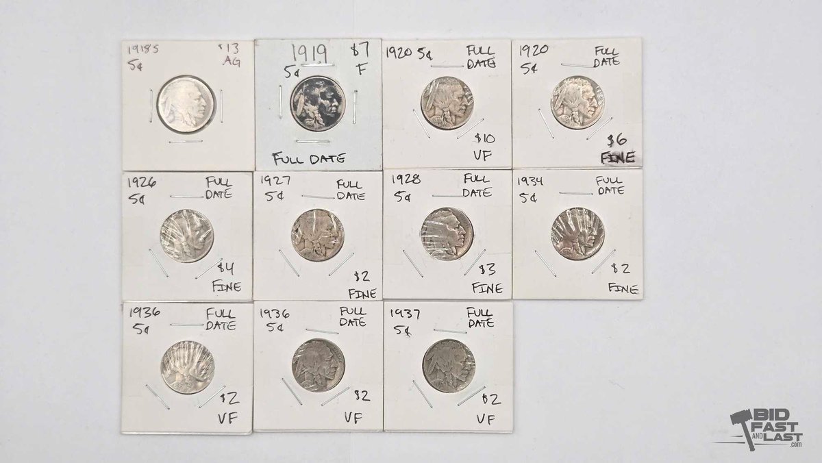 (11) 1918-1937 Buffalo Nickels