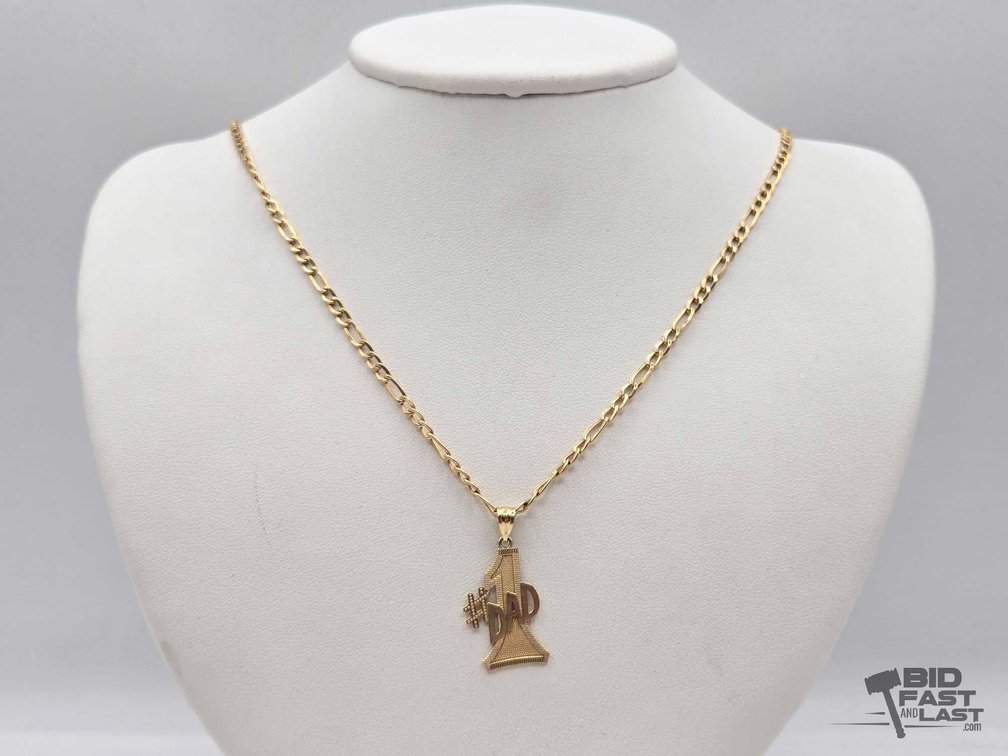 14kt Gold Necklace and #1 DAD Pendant – 5.7g, 20.75 in