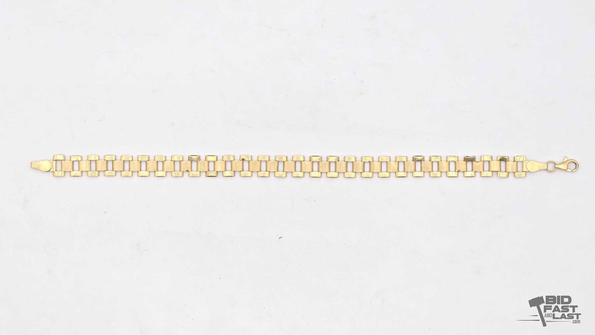 10kt Yellow Gold Ladder Link Bracelet, Lobster Clasp, 8.25", 7.0g