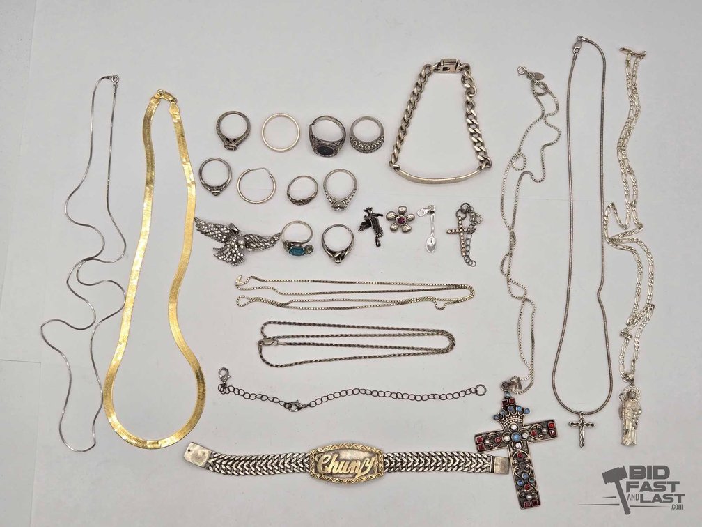 Mixed .925 Sterling Silver Jewelry Lot with Semi-Precious Stones