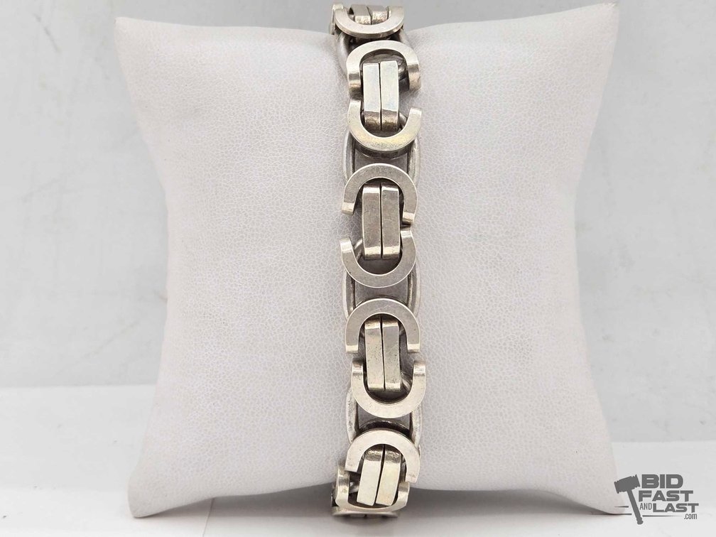 Sterling Silver Bracelet 58.5g, 9in