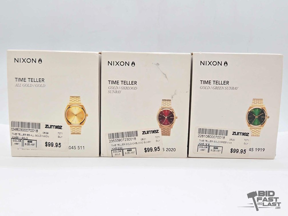 Nixon Time Teller Watches, Lot of 3, in Nixon Retail Boxes