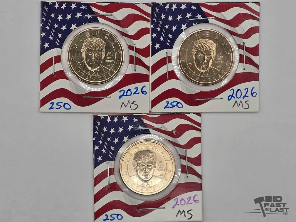 (3) 2026 250th Anniversary Trump $1 Coins – 1776~2026 Design