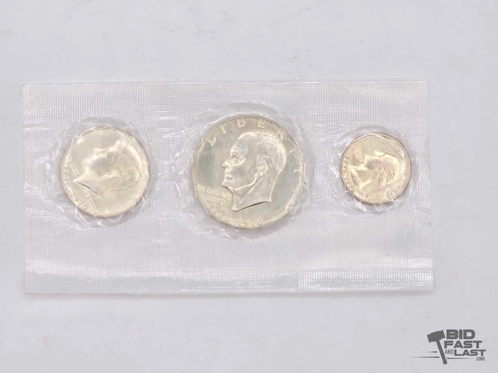 1976 Bicentennial 40% Silver Three-Coin Set: Kennedy, Eisenhower, Washington