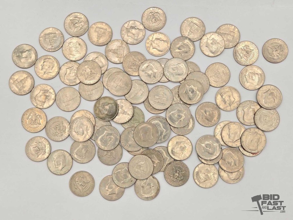 (81) Kennedy Half Dollars - Mixed Years, Incl. Bicentennial 1776-1976