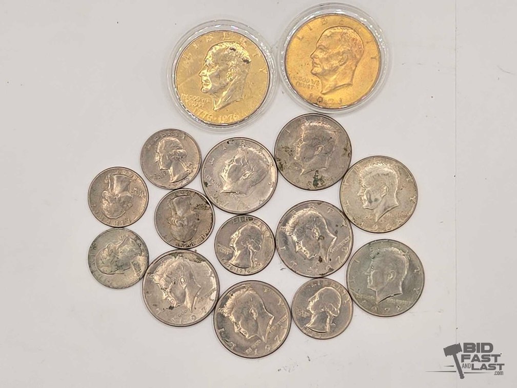 Eisenhower Dollars, Kennedy Half Dollars & Washington Quarters Lot