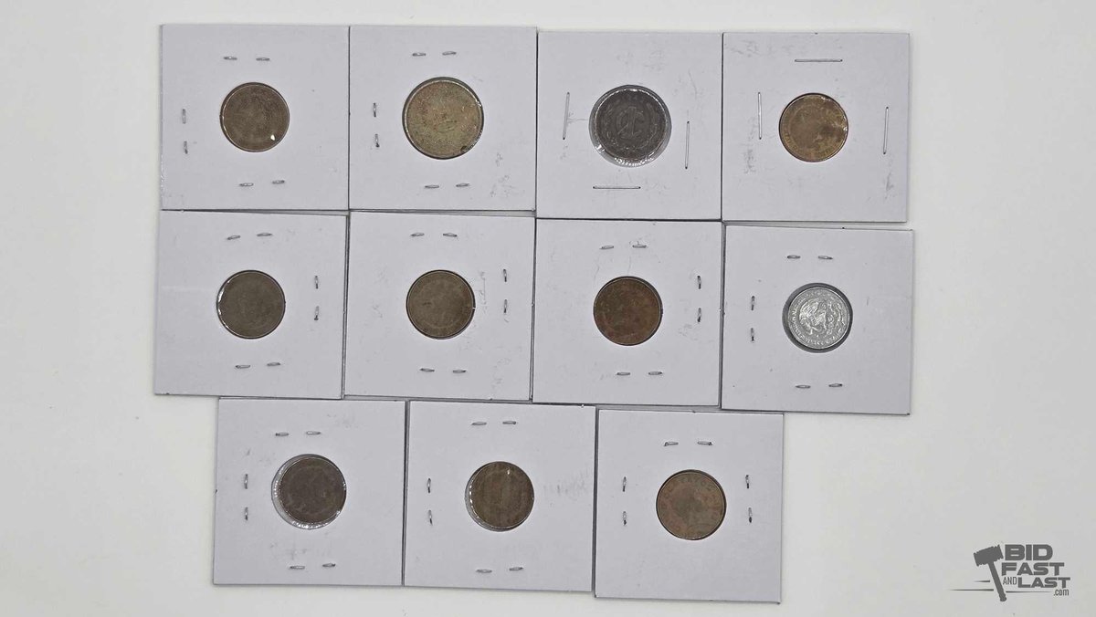 Mixed Mexican Coin Lot in 2x2 Holders, Incl. 1942 1 Centavo
