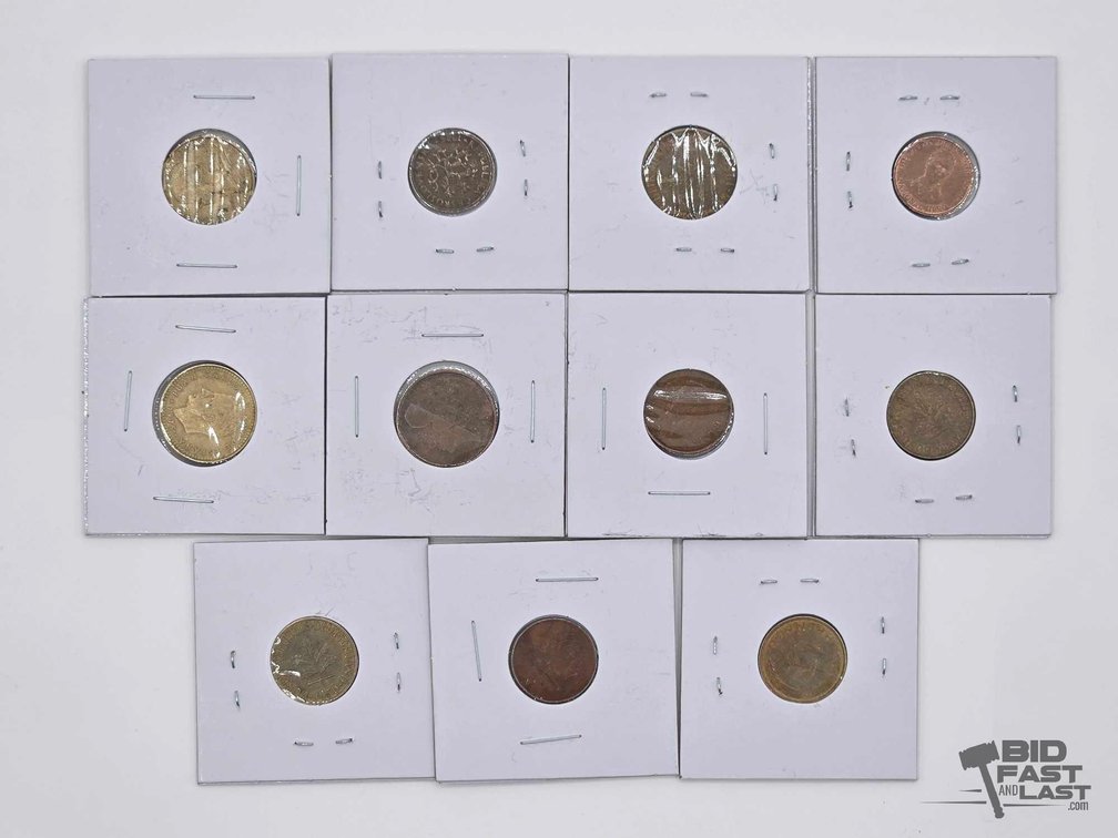Mixed Foreign Currency Lot: French, Jamaican, Canadian Coins & More