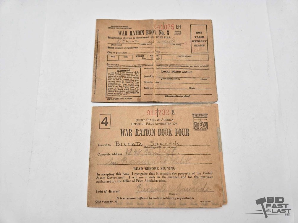 (2) War Rations Booklets