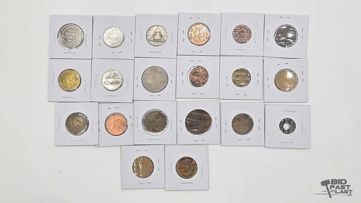 Mixed Miscellaneous Tokens Lot: Carwash Token, Israeli Coin, Malibu Money
