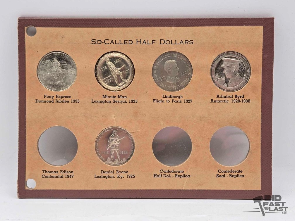 So-Called Half Dollars, 5 Tokens: Lindbergh, Pony Express, Minute Man