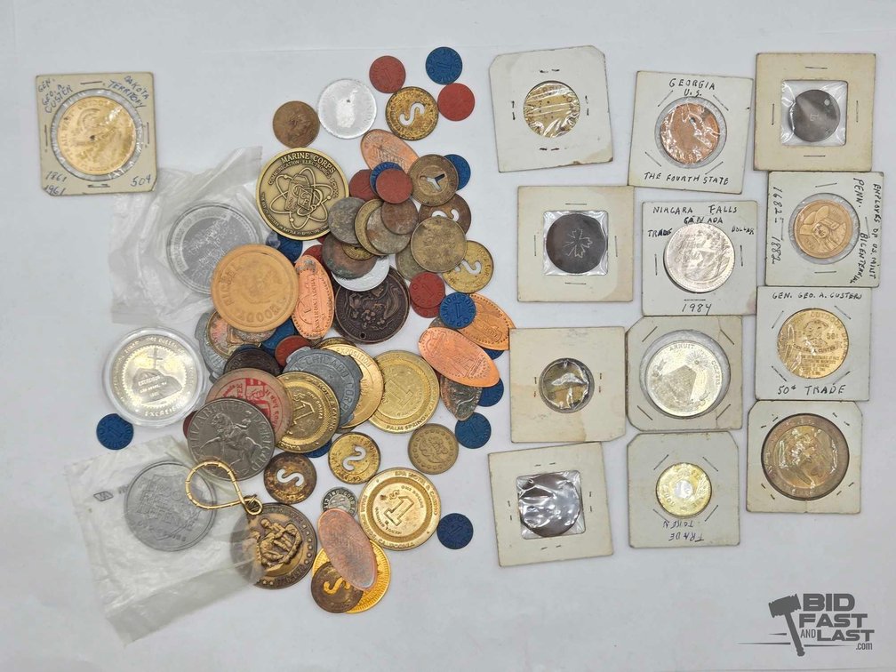 Mixed Tokens Lot: OPA Point Tokens, Alaska Yukon Pacific Exposition Medal