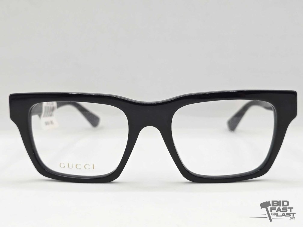 Gucci Reading Glasses - Black Rectangular Frame, Gold GUCCI Lens Print