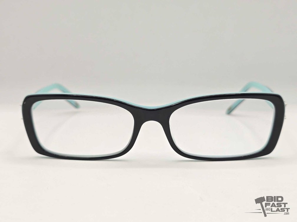 Tiffany & Co. Reading Glasses, Black/Light Blue Frame, Stone-Set Temples