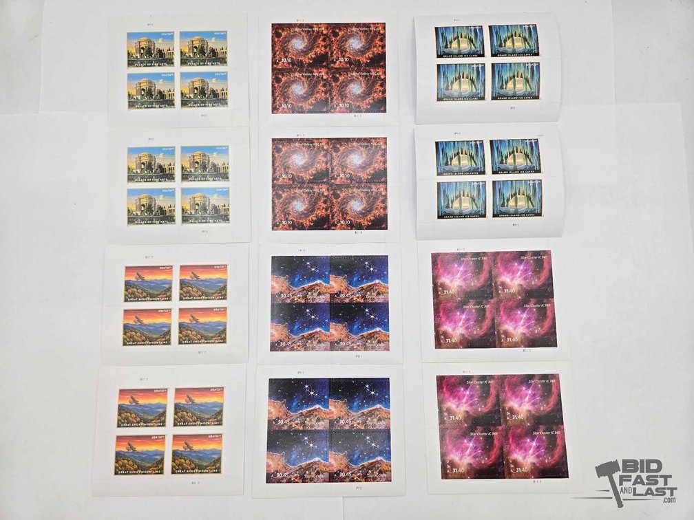 (48) High Value USA Stamps: Six Designs, 12 Panes of 4