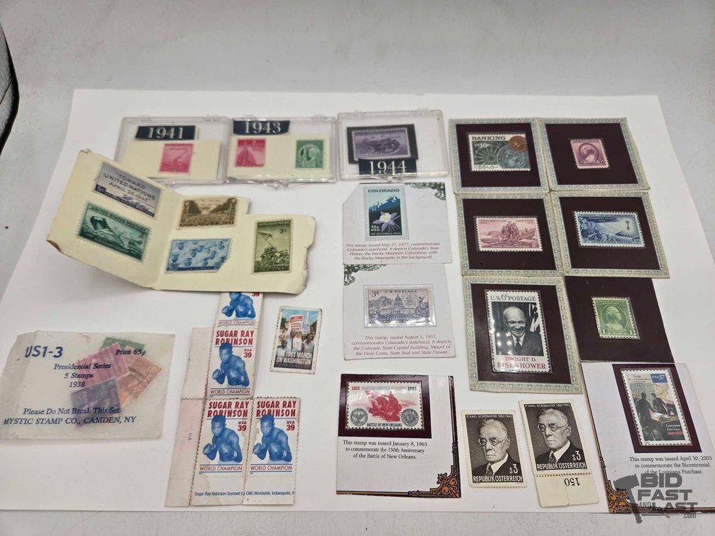 Vintage Stamps Lot: US & Austrian, 1941/1943/1944 Holders, Commemorative Cards