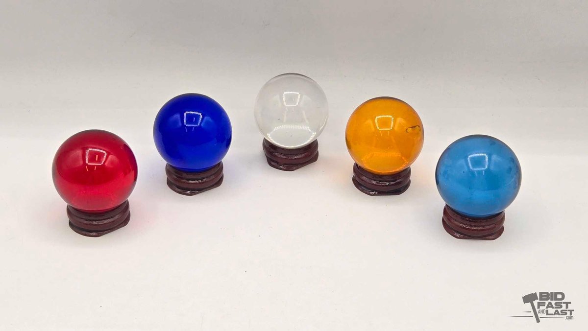 (5) Large Decortive Marble Balls