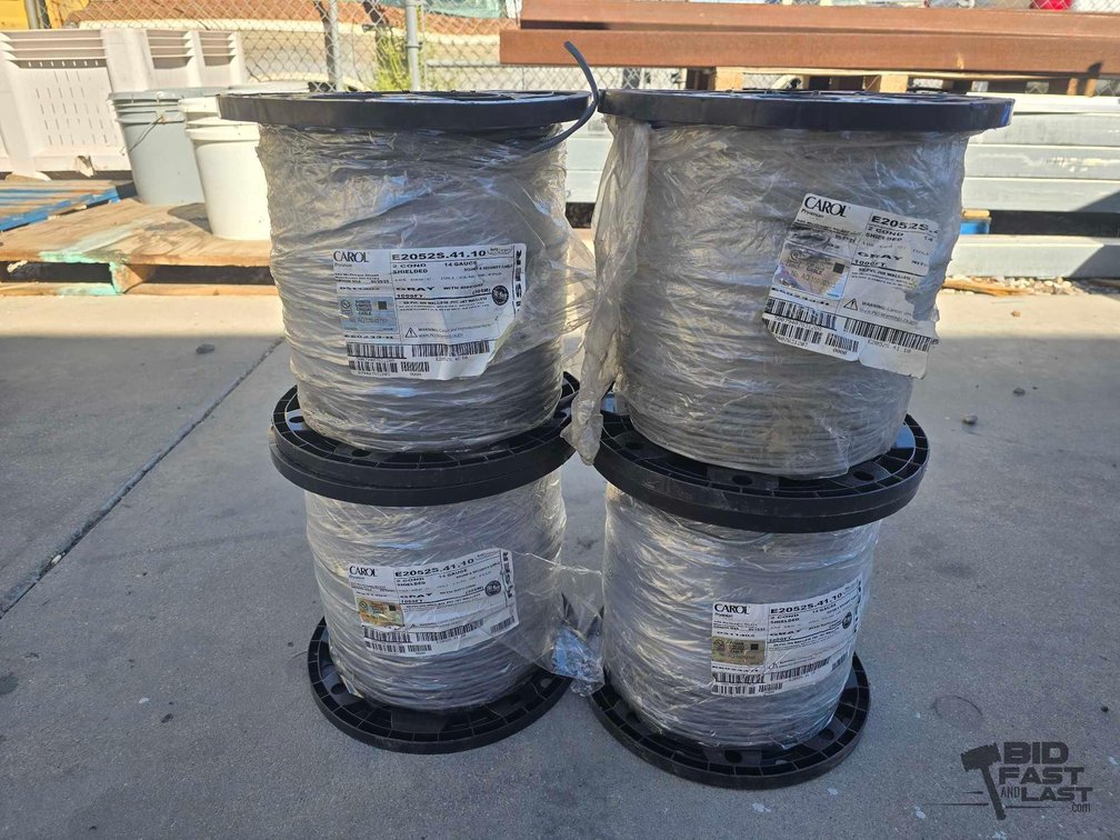 (4) Carol 14 Gauge 2-Conductor Shielded Sound & Security Cable Spools