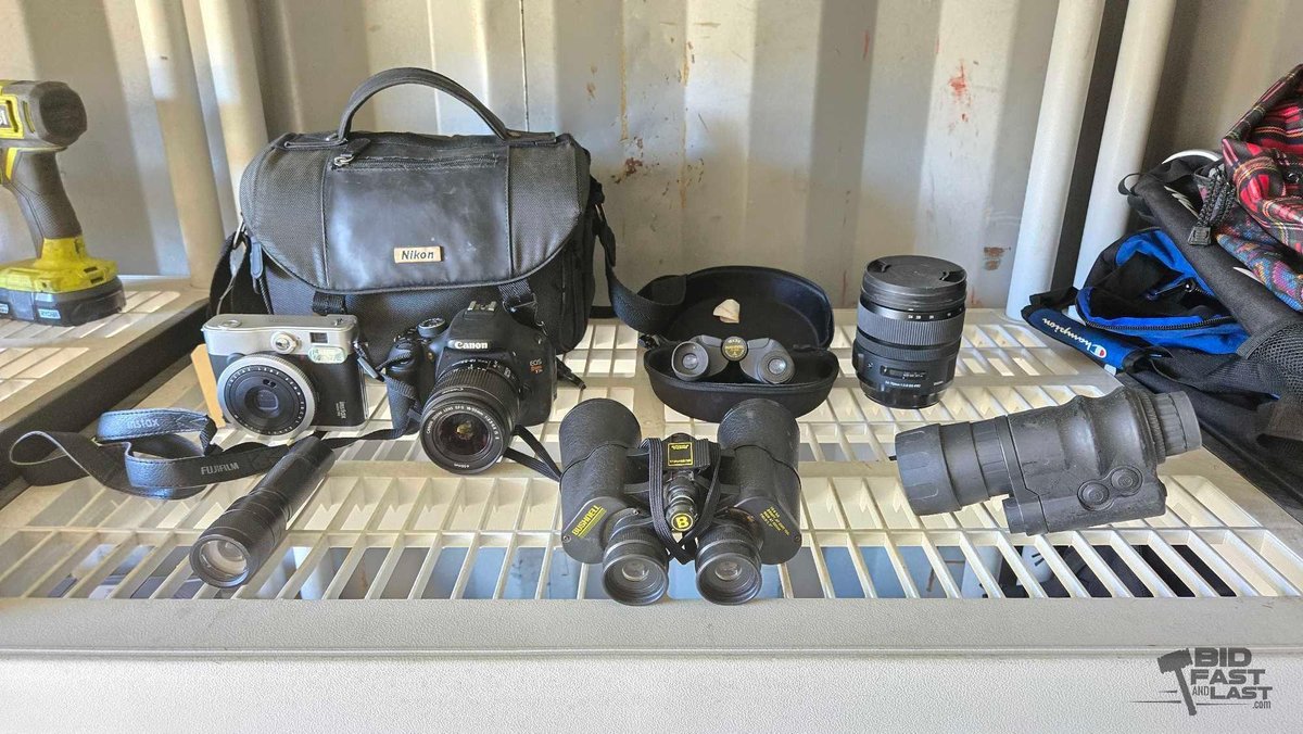 Canon EOS Camera, Bushnell Binoculars, Instant Camera, Zoom Lens & Scope Lot