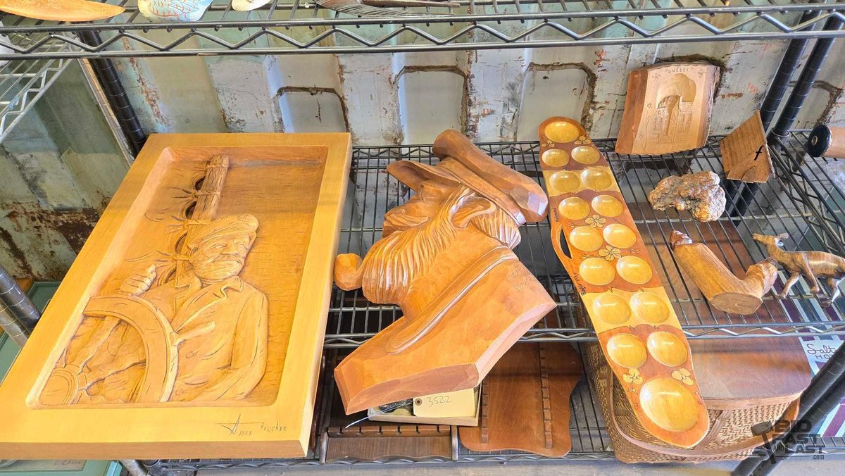 Wooden Home Decorations: Signed Boucher Carved Sailor Plaque, Game Board & More