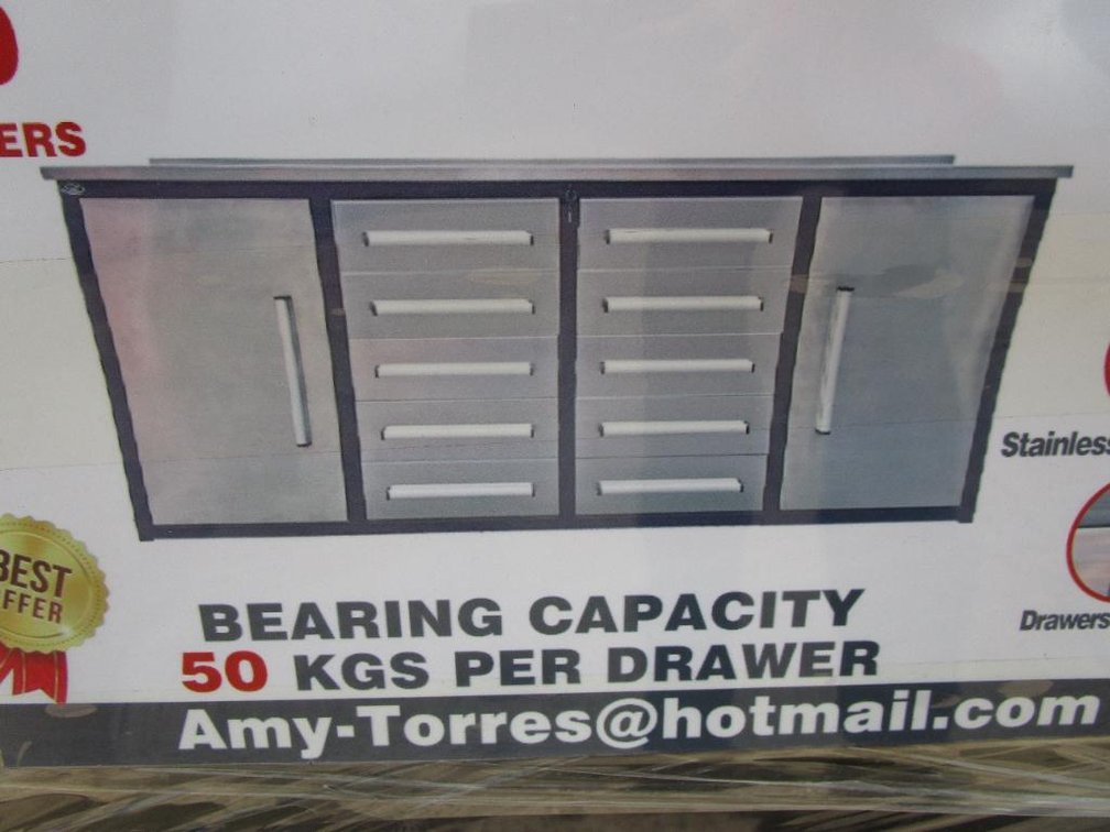 7' 10 Drawer Stainless Steel Workbench 