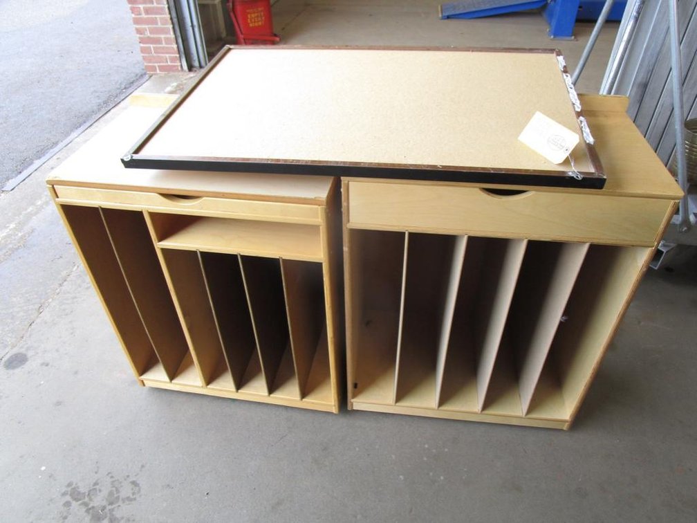 Pair of Shelves with Cork Board 