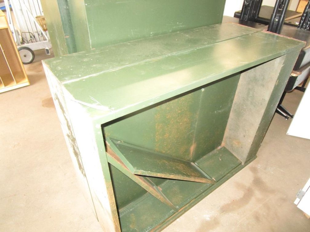 (2) Green Metal Shelves 