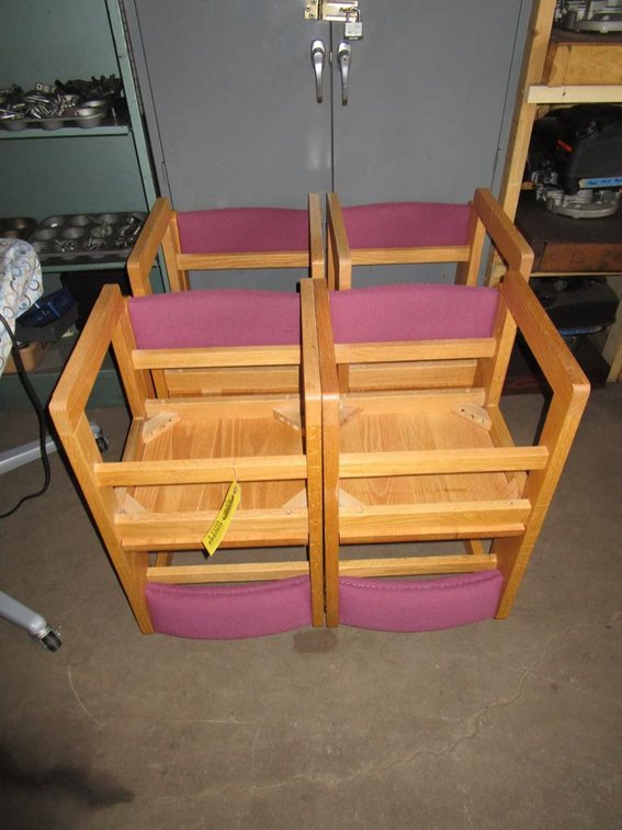 (8) Padded Wood Chairs 