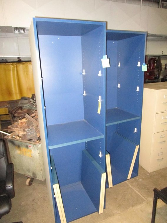 (2) Blue Cabinets 