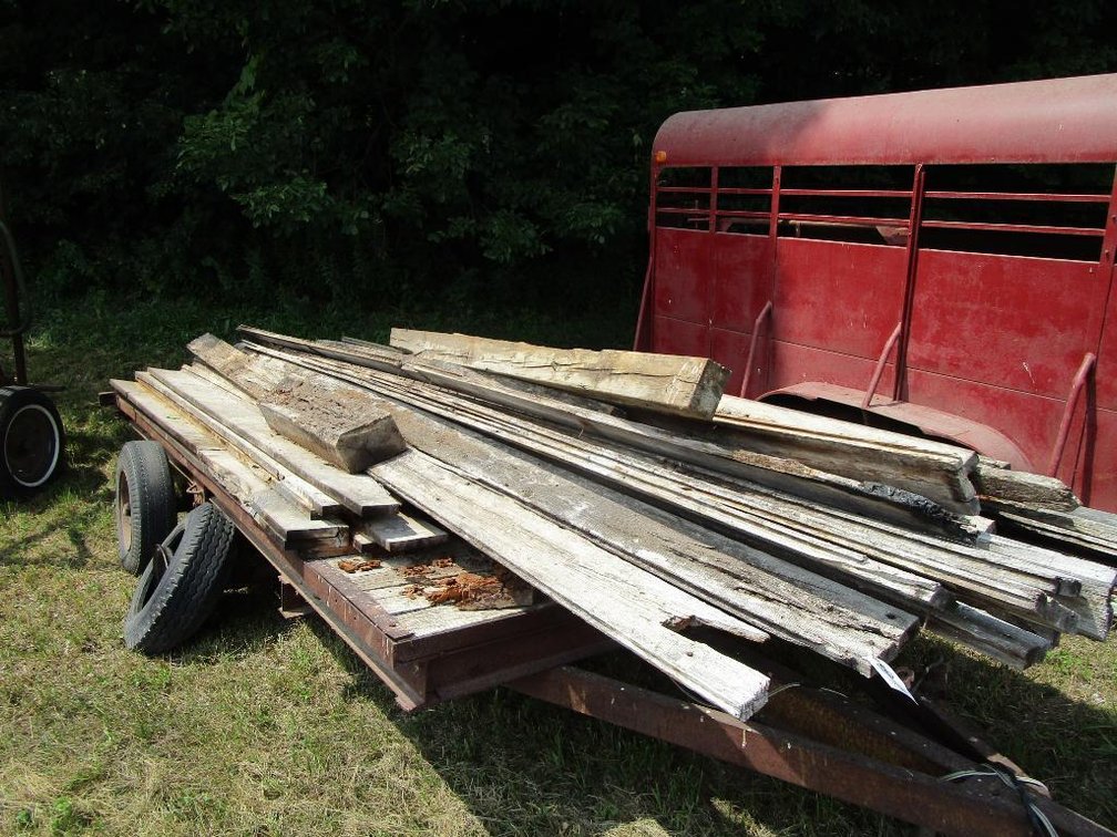 Barn Boards and Misc Lumber on Trailer