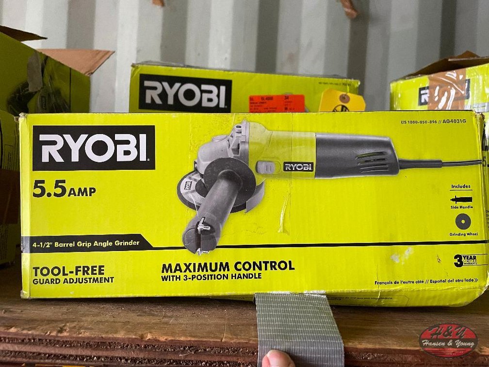 RYOBI 4-1/2'' Barrel Grip Angle Grinder