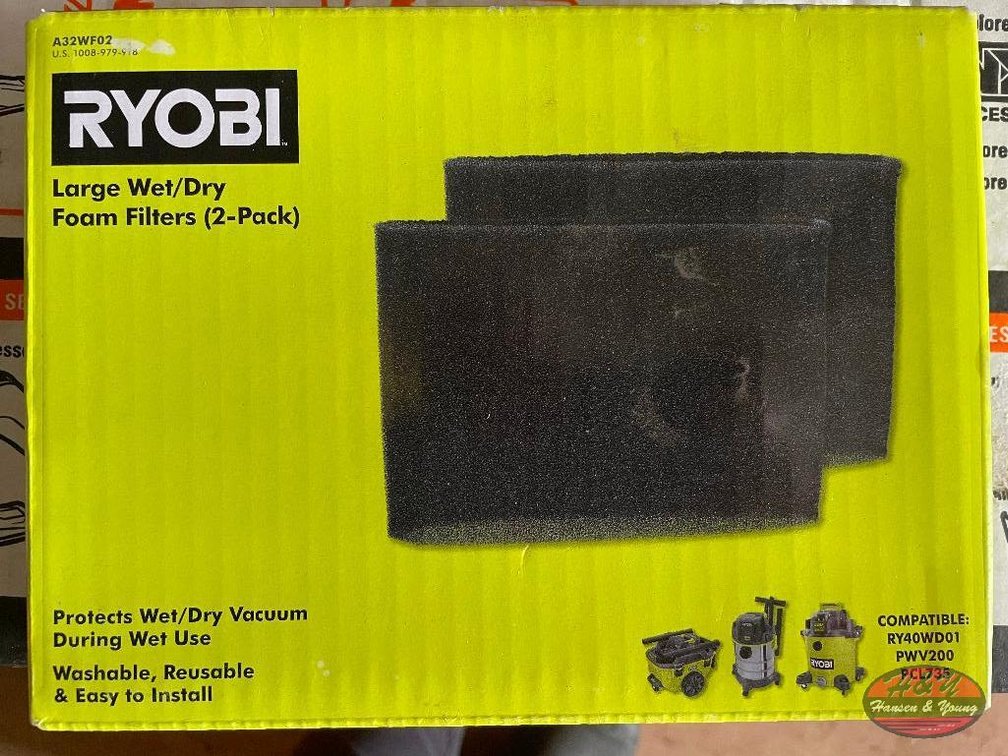 RYOBI Large Wet/Dry 2 Pack Foam Filters