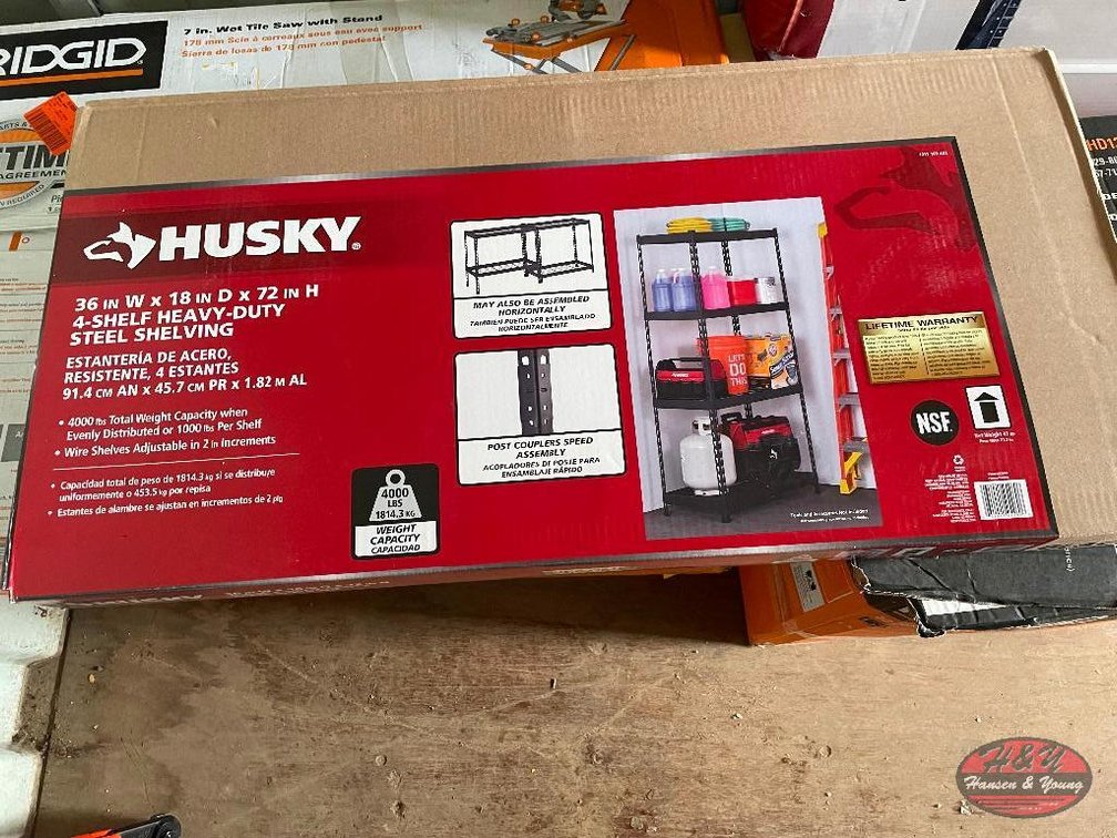 Husky 36''x18''x72'' 4-Shelf Heavy Duty Steel Shelving