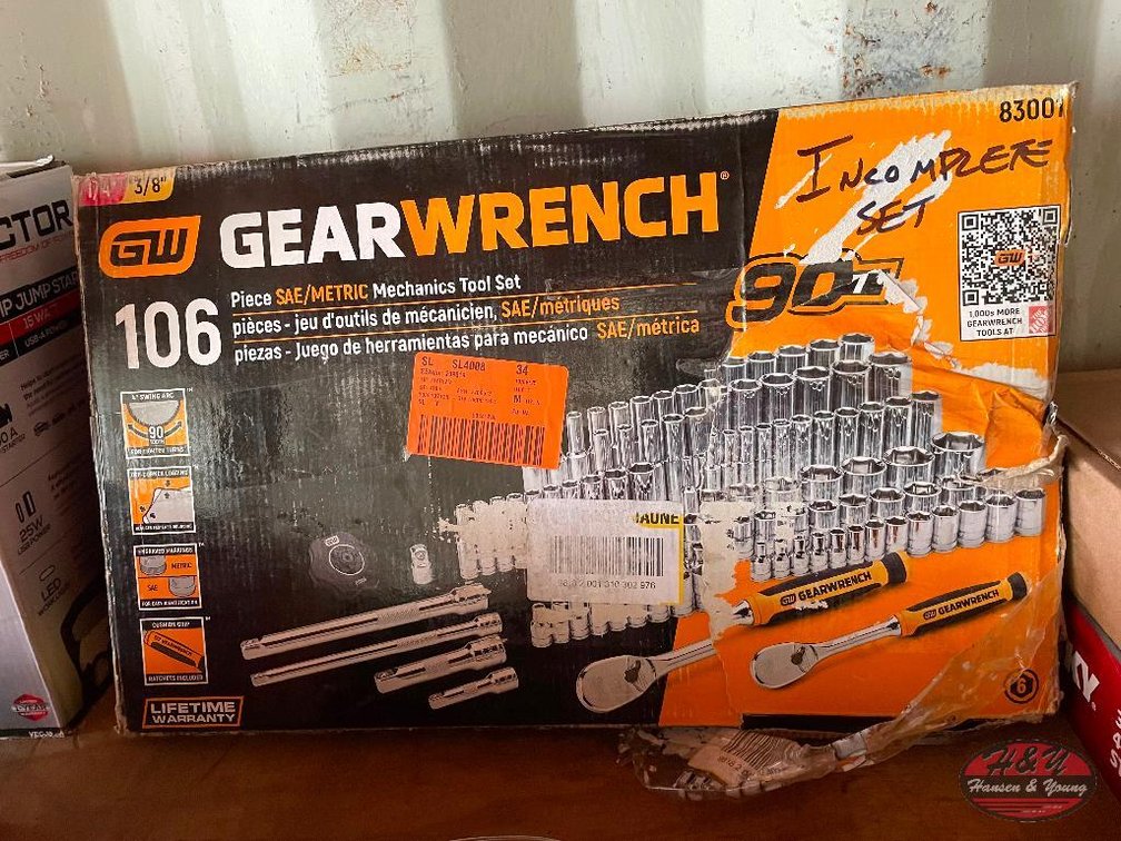GearWrench 106pc SAE/Metric Mechanics Tool Set - INCOMPLETE SET!