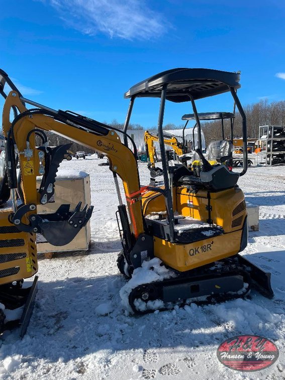 Mini QK18R Excavator - Yellow/Orange