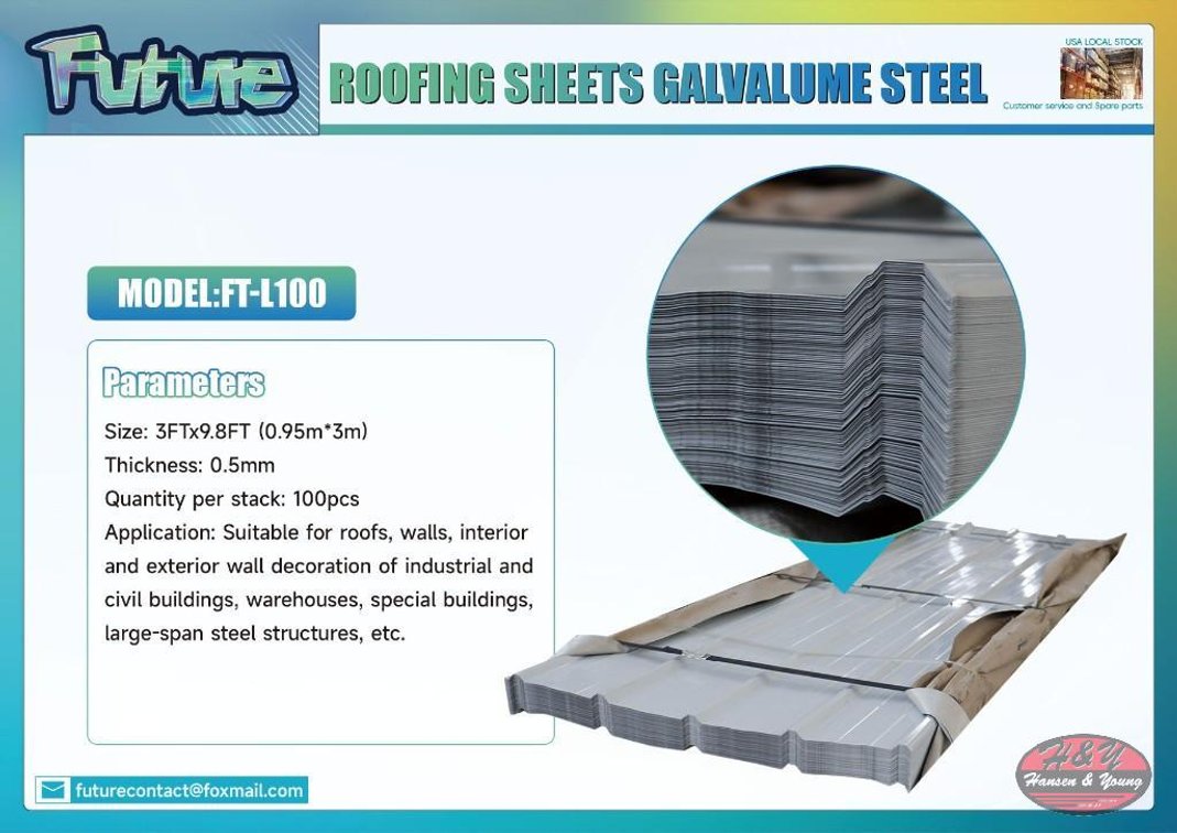 (100) Sheets of Galvalume Steel Siding Roofing